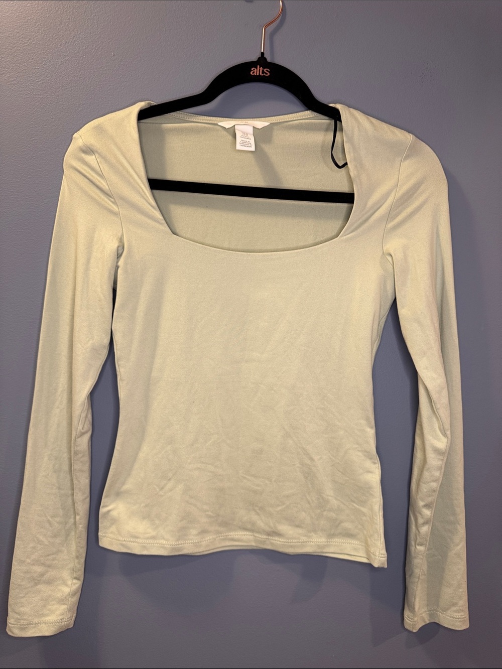 Green Fitted Long Sleeve Blouse